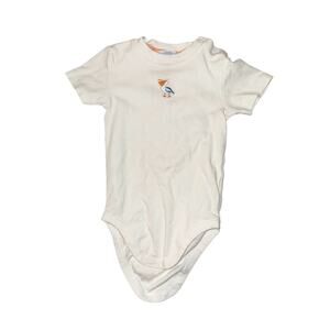 Janie and Jack White Baby Bodysuit Embroidered Pelican Size 18 - 24 Months